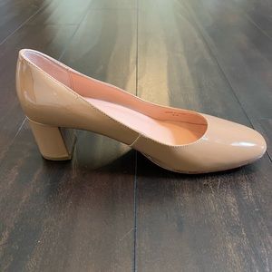 KATE SPADE Nude Patent Leather Block Heels